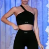 Ribbed Biker Shorts in Black