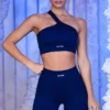 Ribbed Biker Shorts in Navy
