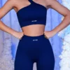 Ribbed Biker Shorts in Navy