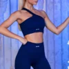 Ribbed Biker Shorts in Navy