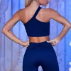Ribbed Biker Shorts in Navy