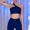 Ribbed Biker Shorts in Navy