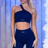 Ribbed Biker Shorts in Navy