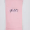 Ribbed Half-Crew Socks in Powder Pink