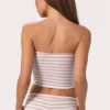 Ribbed Jersey Bandeau Top in Pink Stripe