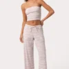 Ribbed Jersey Bandeau Top in Pink Stripe