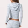 Ribbed Jersey Mini Shorts in Blue Stripe