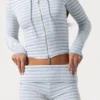 Ribbed Jersey Mini Shorts in Blue Stripe