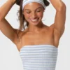 Ribbed Jersey Headband in Blue Stripe