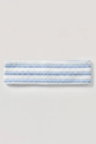 Ribbed Jersey Headband in Blue Stripe