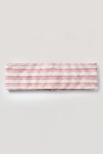 Ribbed Jersey Headband in Pink Stripe
