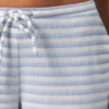 Ribbed Jersey Low-Rise Trousers in Blue Stripe
