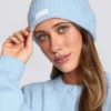 Ribbed Knit Beanie Hat in Powder Blue