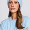 Ribbed Knit Beanie Hat in Powder Blue