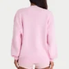 Ribbed Knit Oversized Jumper in Pale Pink