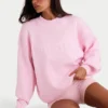 Ribbed Knit Oversized Jumper in Pale Pink