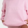 Ribbed Knit Oversized Jumper in Pale Pink