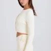 Ribbed Knit Tie Mini Shorts in Cream