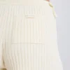 Ribbed Knit Tie Mini Shorts in Cream