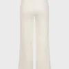 Ribbed Knit Wide-Leg Joggers in Ivory