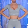 Ribbed Mini Shorts in Grey