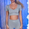 Ribbed Mini Shorts in Grey