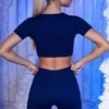 Ribbed Mini Shorts in Navy