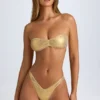 Rio Bandeau Bikini Top in Gold
