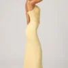 Robina Embellished Ruffle-Trim Corset Gown in Yellow