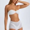 Rocas Sheer Ruched Mini Shorts in White