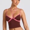 Rocio Contrast Binding Cami Top in Chocolate Brown