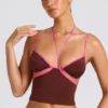 Rocio Contrast Binding Cami Top in Chocolate Brown