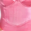 Romera Satin Corset Mini Playsuit in Pink
