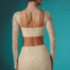 Romy Embellished Lace Bodycon Mini Skirt in Ivory