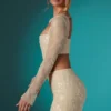Romy Embellished Lace Bodycon Mini Skirt in Ivory