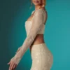 Romy Embellished Lace Bodycon Mini Skirt in Ivory