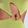 Rosalia Hardware Detail One-Shoulder Maxi Dress in Olive Green
