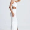 Rosalia Hardware Detail One-Shoulder Maxi Dress in White