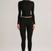 Roux Modal Mid-Rise Cropped Leggings in Black