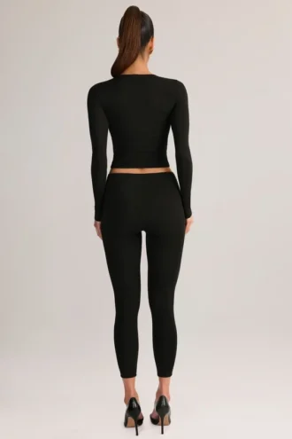 Roux Modal Mid-Rise Cropped Leggings in Black