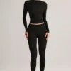 Roux Modal Mid-Rise Cropped Leggings in Black