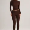 Roux Modal Mid-Rise Cropped Leggings in Chocolate Brown