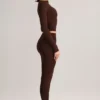 Roux Modal Mid-Rise Cropped Leggings in Chocolate Brown