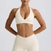 Ruched Mini Shorts in Ivory Marl