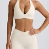 Ruched Mini Shorts in Ivory Marl