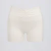 Ruched Mini Shorts in Ivory Marl