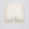 Ruched Mini Shorts in Ivory Marl