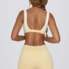 Ruched Mini Shorts in Lemon Marl