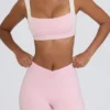Ruched Mini Shorts in Pale Pink Marl