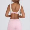 Ruched Mini Shorts in Pale Pink Marl